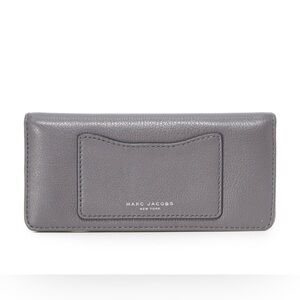 MARC JACOBS Recruit Light Gray Leather Open Face Wallet
